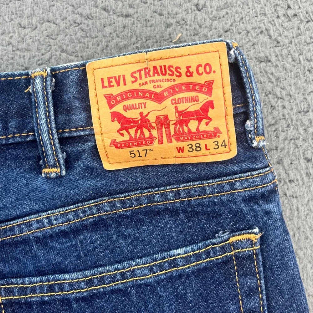 Levi's 517 Bootcut Jeans Mens 38x34‎ Blue Dark Wash Denim Vintage Style